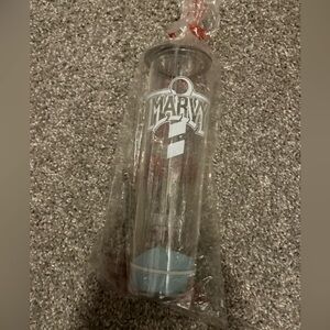 Clear Plastic Water Bottle with Light Blue Base